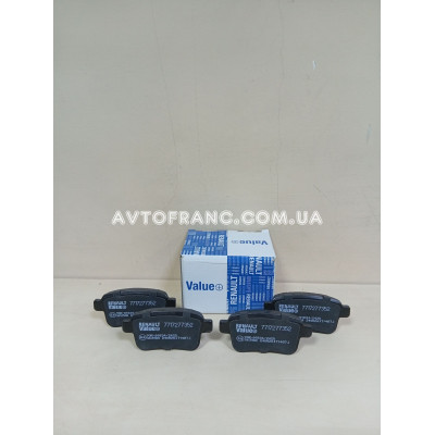 Колодки гальмівні задні Renault Kangoo 2 (2008-2020) Value+ 7717277352 Оригінальний номер: 440604876R
