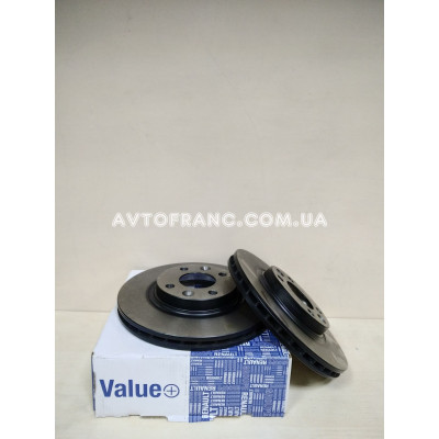 Диски гальмівні вентильовані (комплект 2 шт.) Renault Logan 2 (2013-...) VALUE+ 7711948125 Оригінальний номер: 402065054R