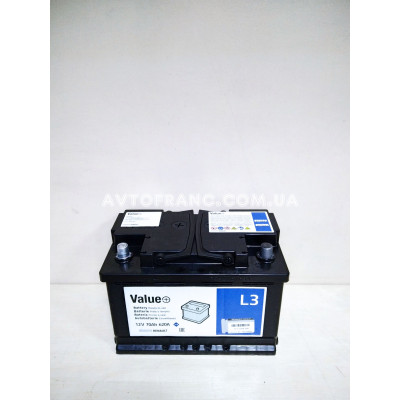 Акумуляторна батарея 70 Ah - 620 A VALUE+ 7711949805 Оригінальний номер: 7711238598